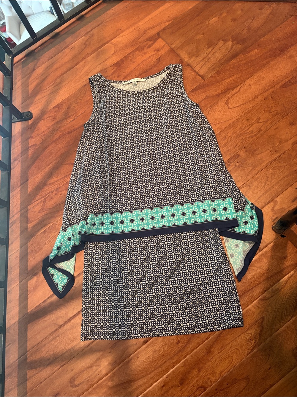 Max Studio Sleeveless Mixed-Print Shift Dress Size XS